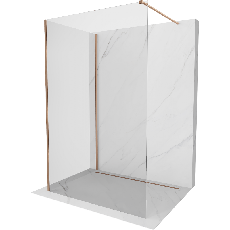 Mexen Kioto Duschwand Walk-in 120 x 70 cm, transparent, gebürstetes Messing - 800-120-212-65-00-070