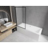 Mexen Alex 1-flügelige Badewannenabtrennung 80 x 140 cm, schwarzer Rahmen - 893-080-001-70-70