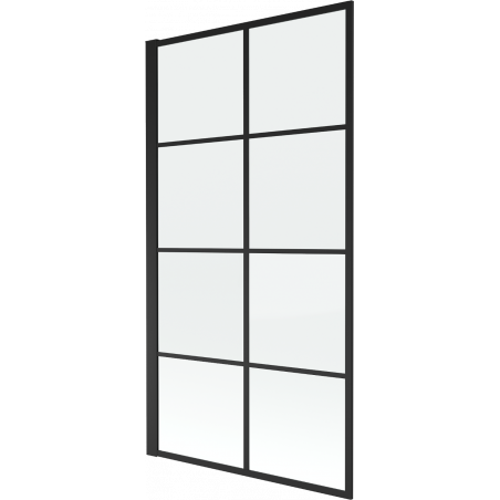 Mexen Alex Badewannenfaltwand 1-flügelig 70 x 140 cm, schwarzes Karo - 893-070-001-70-77