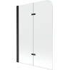 Mexen Felix Duschwand 2-flügelig 100 x 140 cm, transparent, schwarz - 890-100-002-70-00
