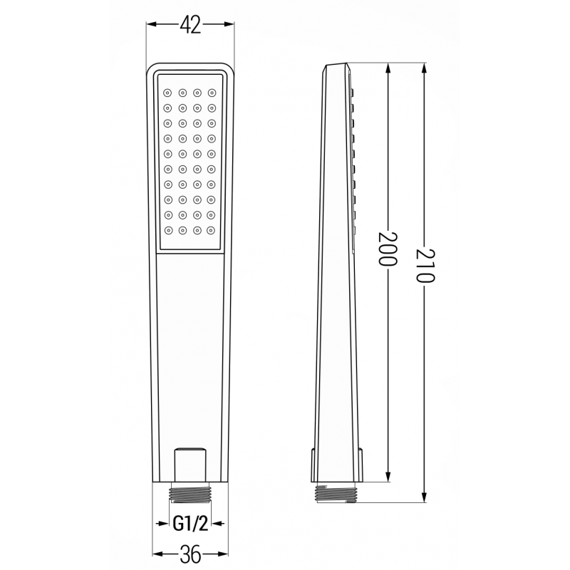 Mexen R-72 1-Funktions-Handbrause, schwarz - 79572-70
