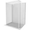 Mexen Kioto Duschwand Walk-in 110 x 105 x 40 cm, transparent, weiß - 800-110-105-221-20-00-040