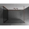 Mexen Kioto Duschwand Walk-in 100 x 80 cm, schwarzer Rahmen, gebürstetes Kupfer - 800-100-212-65-70-080