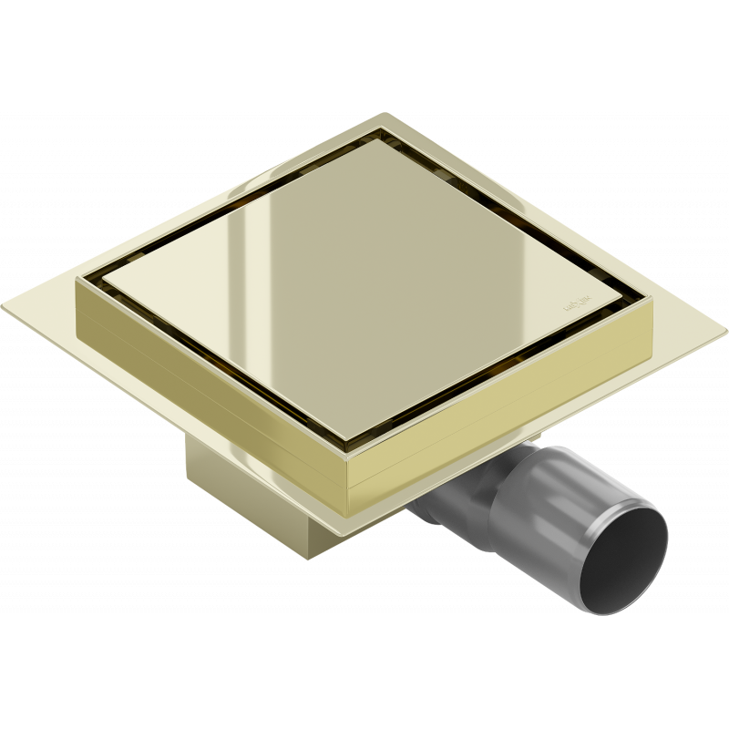 Mexen Flat-Q M13 Bodenablauf quadratisch 12 x 12 cm, gold - 1510012