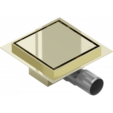 Mexen Flat-Q M13 Bodenablauf quadratisch 12 x 12 cm, gold - 1510012