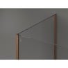 Mexen Kioto Duschwand Walk-in 130 x 110 cm, schwarzer Rahmen, gebürstetes Kupfer - 800-130-212-65-70-110