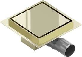 Mexen Flat-Q M13 quadratische Bodenablauf 15 x 15 cm, gold - 1510015