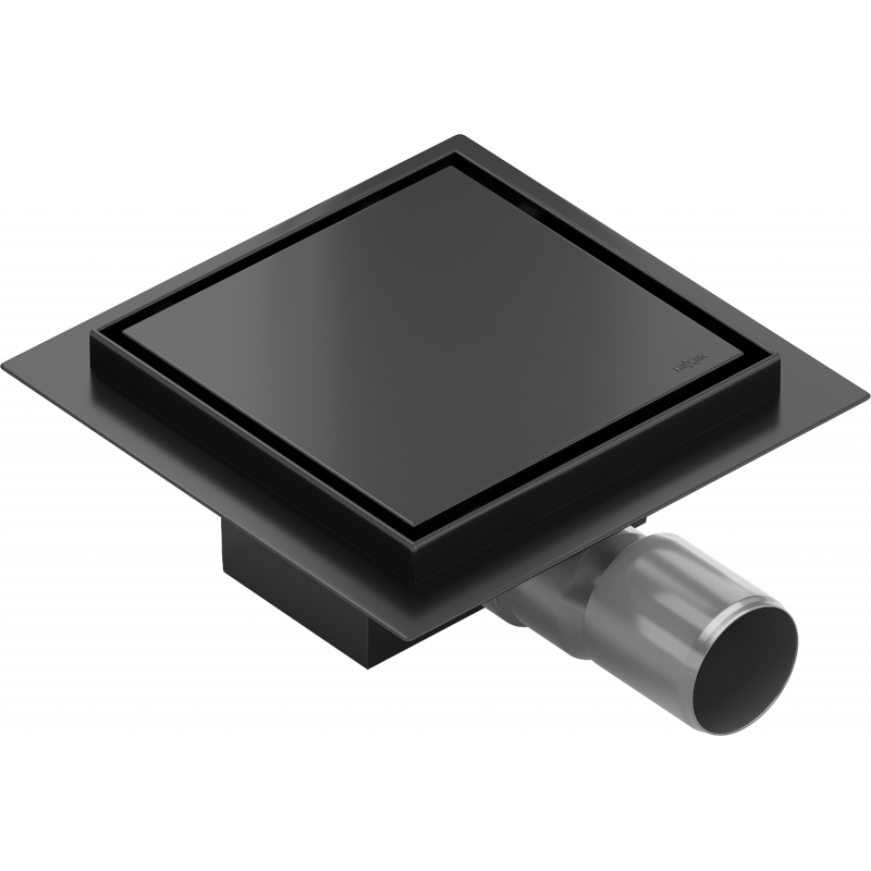 Mexen Flat-Q M13 quadratischer Bodenablauf 12 x 12 cm, schwarz - 1710012