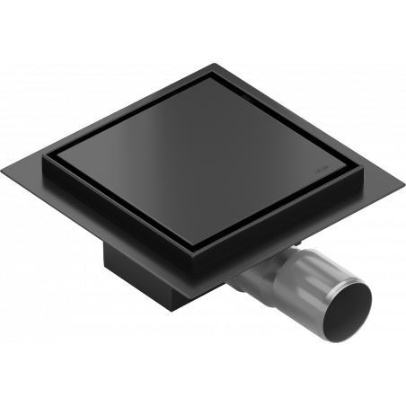 Mexen Flat-Q M13 quadratischer Bodenablauf 12 x 12 cm, schwarz - 1710012