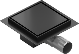 Mexen Flat quadratischer Bodenablauf 12 x 12 cm, Schwarz - 1710012