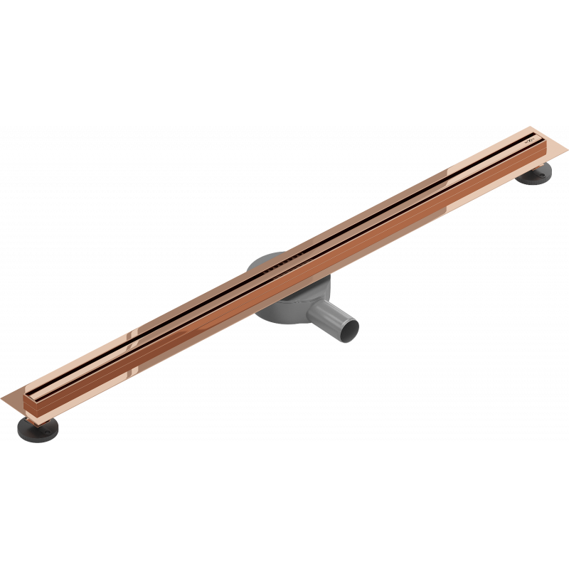 Mexen Flat 360° Slim drehbarer linearer Ablauf 90 cm, Roségold - 1641090