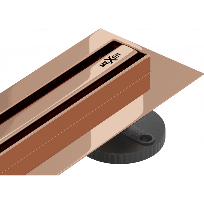 Mexen Flat 360° Slim Drehbarer Linienablauf 80 cm, Roségold - 1641080