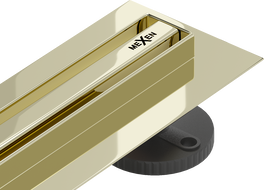 Mexen Flat 360° Slim drehbarer Liniendrain 120 cm, gold - 1541120
