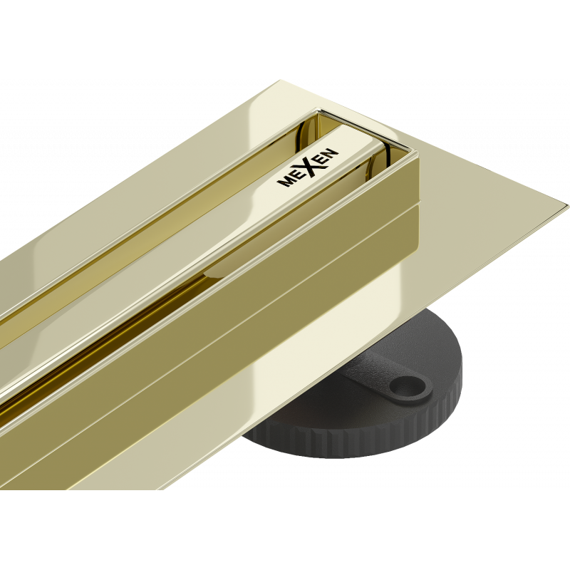 Mexen Flat 360° Slim Rotierende lineare Abflussrinne 100 cm, gold - 1541100