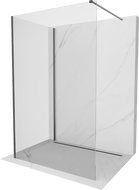 Mexen Kioto Duschwand Walk-in 100 x 100 cm, transparent, gebürstet gun gray - 800-100-212-66-00-100