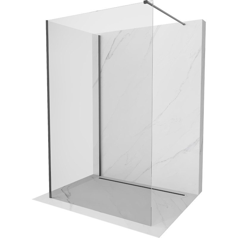 Mexen Kioto Duschwand Walk-in 115 x 90 cm, transparent, gebürstet Gun Gray - 800-115-212-66-00-090