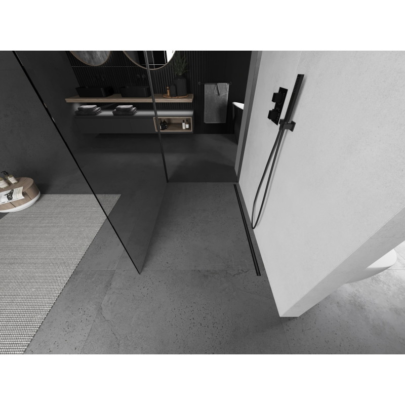 Mexen Kioto Duschabtrennung Walk-in 130 x 120 cm, transparent, gun gray gebürstet - 800-130-212-66-00-120