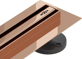 Mexen Flat 360° Slim rotierende Linienentwässerung 60 cm, Roségold - 1641060