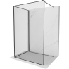 Mexen Kioto Duschwand Walk-in 90 x 70 cm, schwarzer Rahmen, gebürstet Gun Gray - 800-090-212-66-70-070