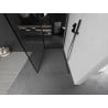 Mexen Kioto Duschwand Walk-in 90 x 90 cm, schwarzer Rahmen, gebürstetes Kanonengrau - 800-090-212-66-70-090