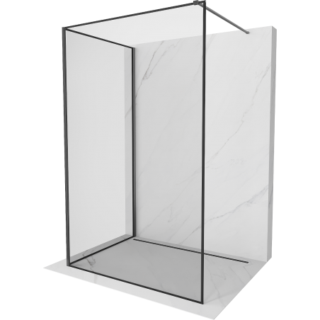 Mexen Kioto Walk-in-Dusche 110 x 90 cm, schwarzes Muster, gun gray gebürstet - 800-110-212-66-70-090