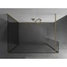Mexen Kioto Duschwand Walk-in 110 x 70 x 30 cm, transparent, gold gebürstet - 800-110-070-221-55-00-030