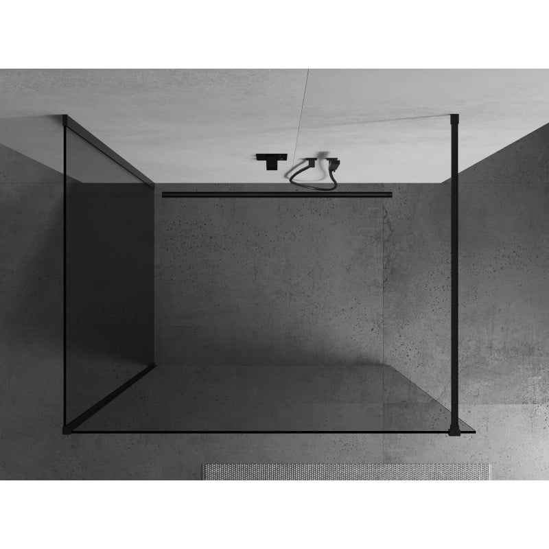 Mexen Kioto Duschwand Walk-in 100 x 85 cm, transparent, schwarz - 800-100-212-70-00-085