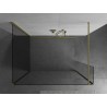 Mexen Kioto Duschwand Walk-in 100 x 90 x 30 cm, transparent, gebürstetes Gold - 800-100-090-221-55-00-030