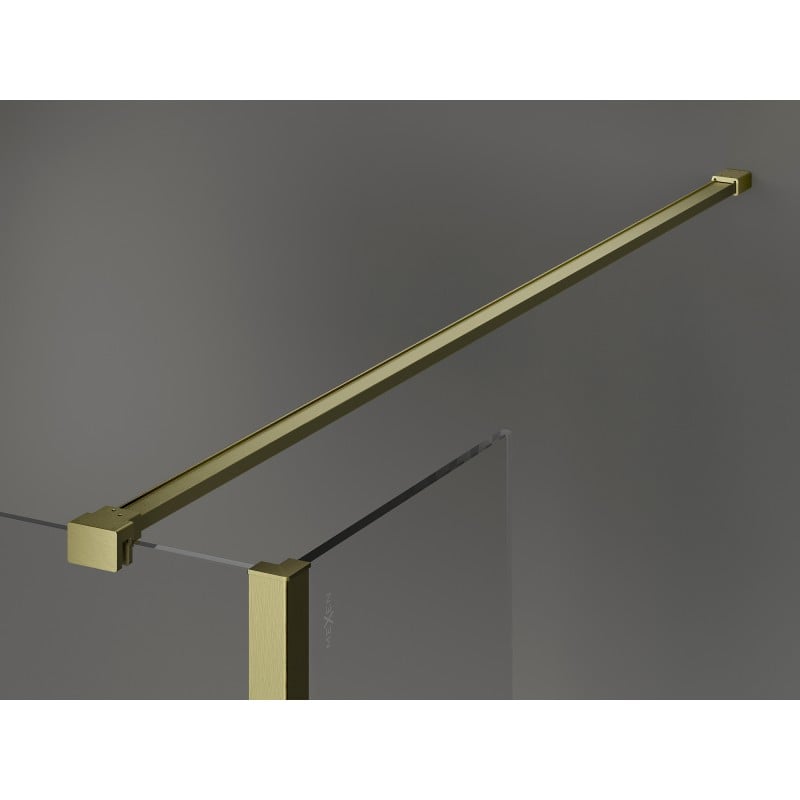 Mexen Kioto Duschwand Walk-in 120 x 105 x 30 cm, transparent, gebürstetes Gold - 800-120-105-221-55-00-030