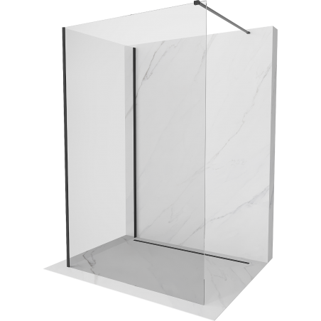 Mexen Kioto Duschwand Walk-in 125 x 120 cm, transparent, schwarz - 800-125-212-70-00-120