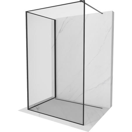 Mexen Kioto Duschwand Walk-in 130 x 70 cm, schwarzer Rahmen, schwarz - 800-130-212-70-70-070