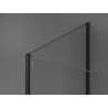 Mexen Kioto Duschwand Walk-in 90 x 70 cm, schwarzer Rahmen, schwarz - 800-090-212-70-70-070