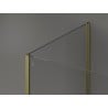 Mexen Kioto Duschwand Walk-in 130 x 80 x 40 cm, transparent, gebürstetes Gold - 800-130-080-221-55-00-040