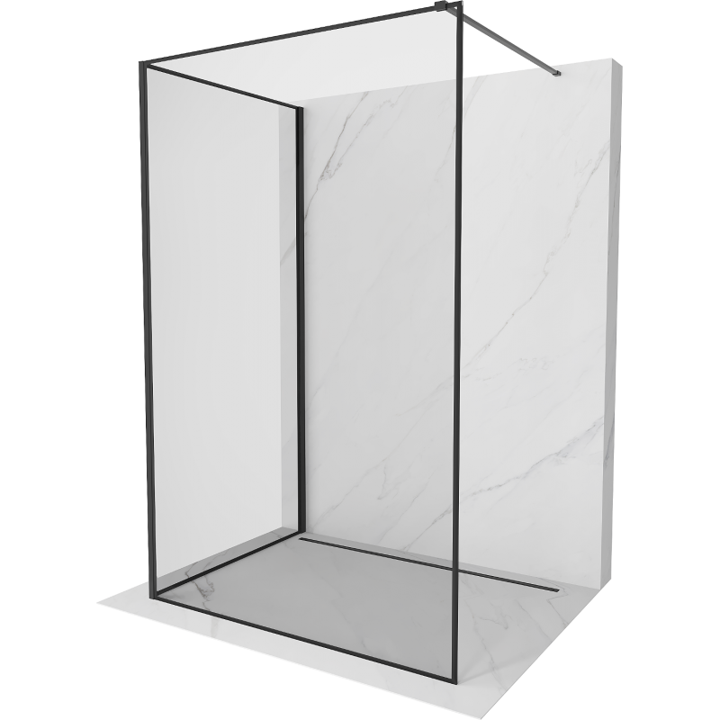 Mexen Kioto Duschwand Walk-in 90 x 90 cm, schwarzer Rahmen, schwarz - 800-090-212-70-70-090