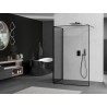 Mexen Kioto Duschwand Walk-in 120 x 110 cm, schwarzer Rahmen, schwarz - 800-120-212-70-70-110