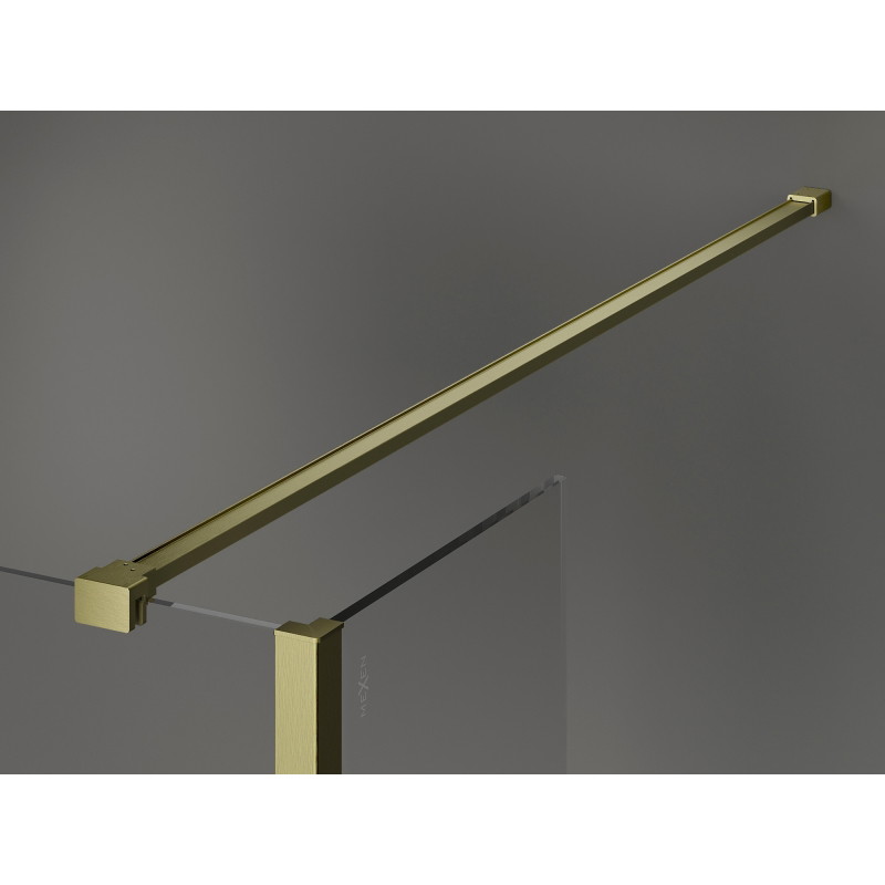 Mexen Kioto Duschwand Walk-in 130 x 105 x 40 cm, transparent, gold gebürstet - 800-130-105-221-55-00-040