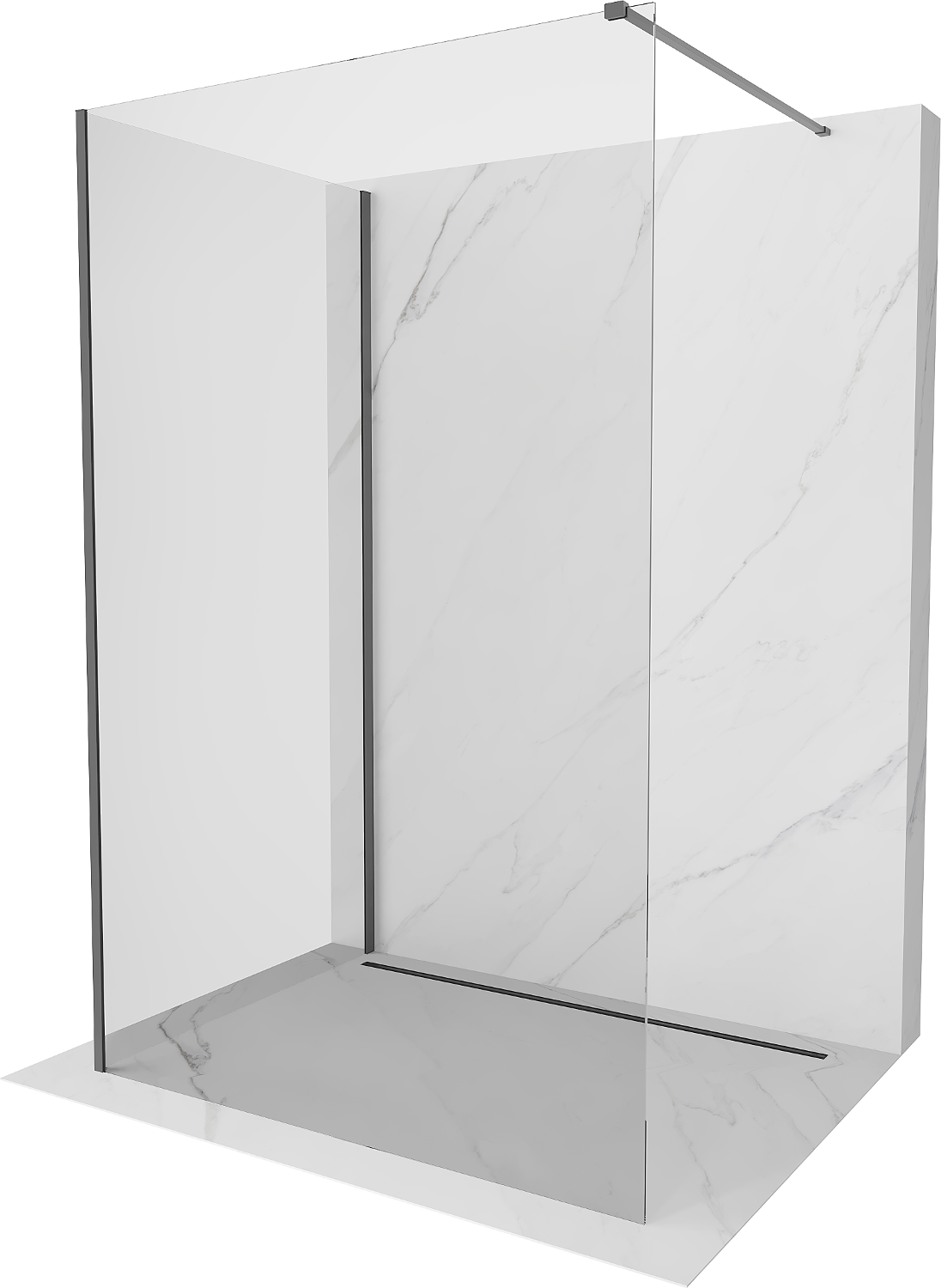 Mexen Kioto Walk-in-Dusche 120 x 70 cm, transparent, gun metal - 800-120-212-95-00-070