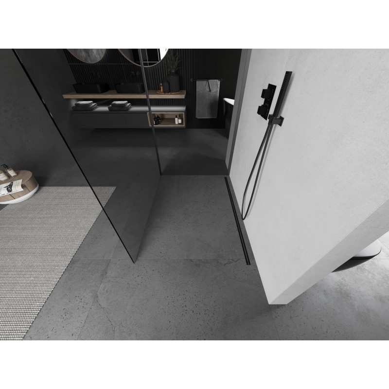 Mexen Kioto Duschwand Walk-in 120 x 85 cm, transparent, Gun Metal - 800-120-212-95-00-085