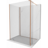 Mexen Kioto Duschwand Walk-in 135 x 80 x 30 cm, transparent, Roségold - 800-135-080-221-60-00-030