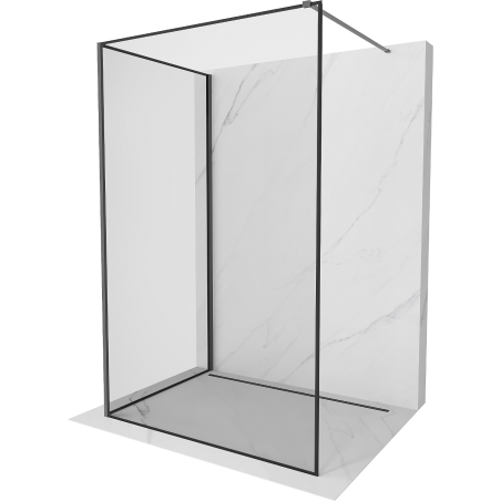 Mexen Kioto Duschwand Walk-in 120 x 70 cm, schwarzer Rahmen, Gun Metal - 800-120-212-95-70-070
