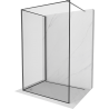 Mexen Kioto Duschwand Walk-in 90 x 80 cm, schwarzer Rahmen, Gun Metal - 800-090-212-95-70-080