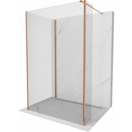 Mexen Kioto Duschwand Walk-in 125 x 100 x 30 cm, transparent, Roségold - 800-125-100-221-60-00-030