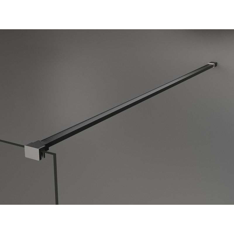 Mexen Kioto Duschwand Walk-in 130 x 110 cm, schwarzer Rahmen, Gun Metal - 800-130-212-95-70-110