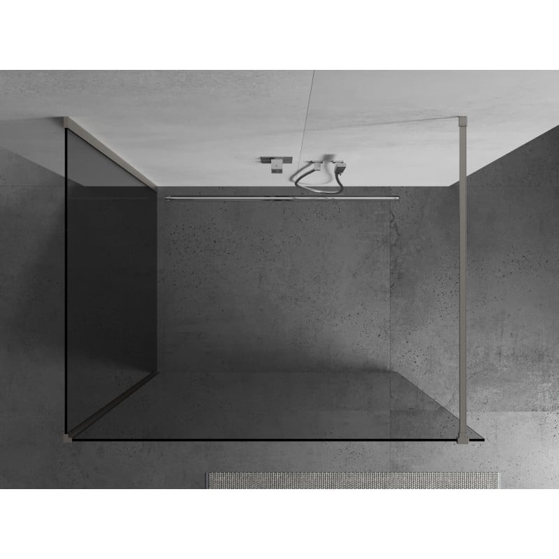 Mexen Kioto Duschwand Walk-in 100 x 70 cm, transparent, gebürsteter Nickel - 800-100-212-97-00-070