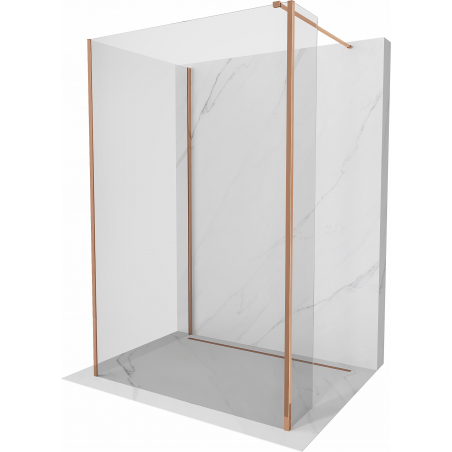 Mexen Kioto Duschwand Walk-in 130 x 80 x 40 cm, transparent, Roségold - 800-130-080-221-60-00-040