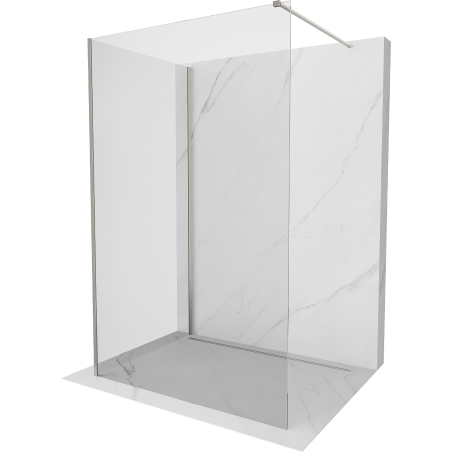 Mexen Kioto Duschwand Walk-in 90 x 80 cm, transparent, gebürstetes Nickel - 800-090-212-97-00-080