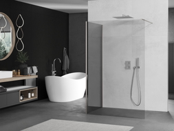 Mexen Kioto Duschwand Walk-in 120 x 80 cm, transparent, gebürsteter Nickel - 800-120-212-97-00-080