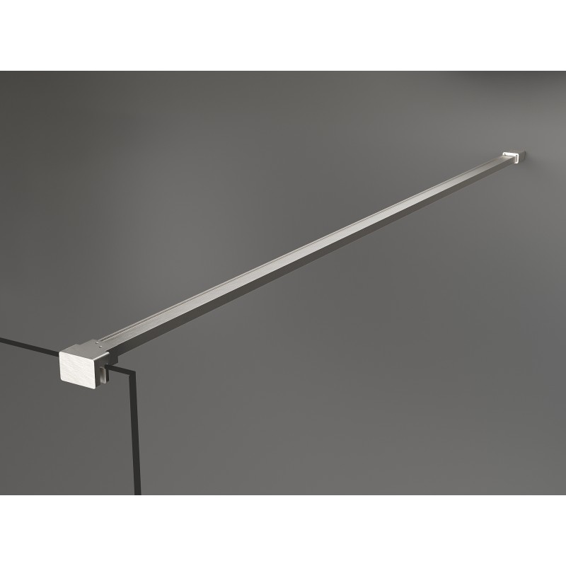 Mexen Kioto Duschwand Walk-in 140 x 80 cm, transparent, gebürsteter Nickel - 800-140-212-97-00-080