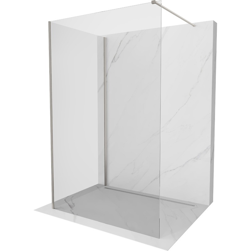 Mexen Kioto Duschwand Walk-in 100 x 90 cm, transparent, gebürsteter Nickel - 800-100-212-97-00-090
