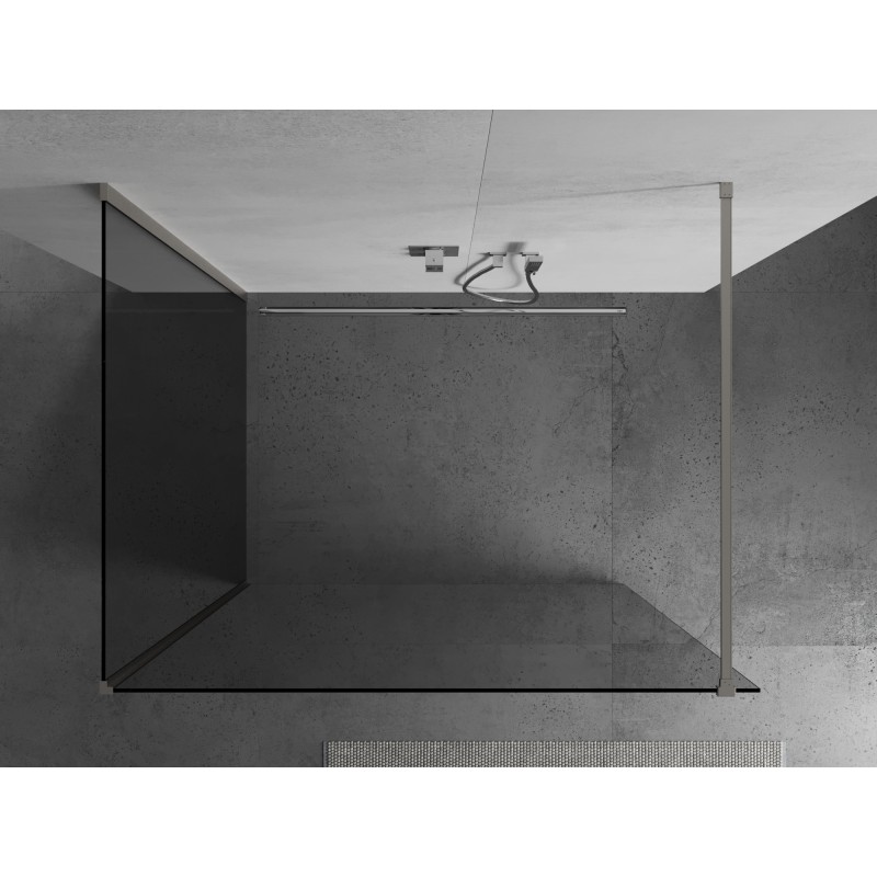 Mexen Kioto Duschwand Walk-in 110 x 105 cm, transparent, gebürsteter Nickel - 800-110-212-97-00-105